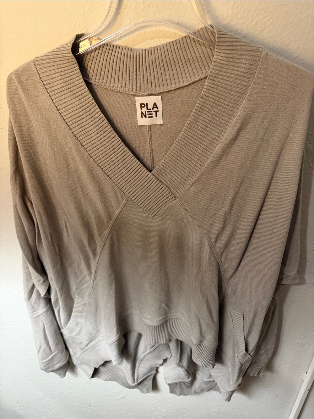 Planet V-Neck Pullover Sweatshirt - Light Gray